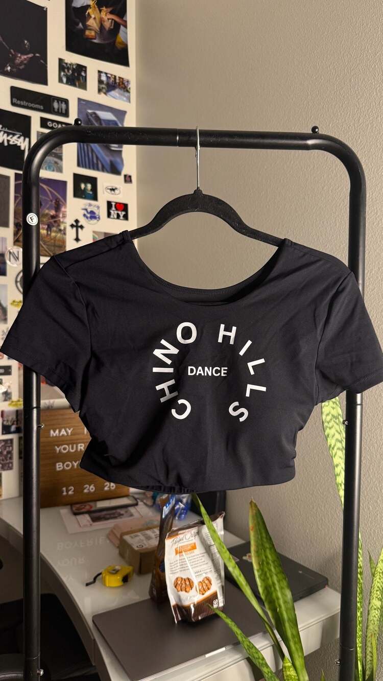 Chino Hills Dance Black Short Sleeve Open Back Crop Top